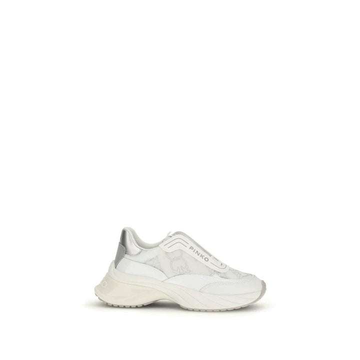 PINKO Sample Sale PINKO White Calf Leather Bos Taurus Chunky Sneakers - | Designer outlet