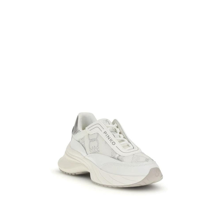 PINKO Sample Sale PINKO White Calf Leather Bos Taurus Chunky Sneakers - | Designer outlet