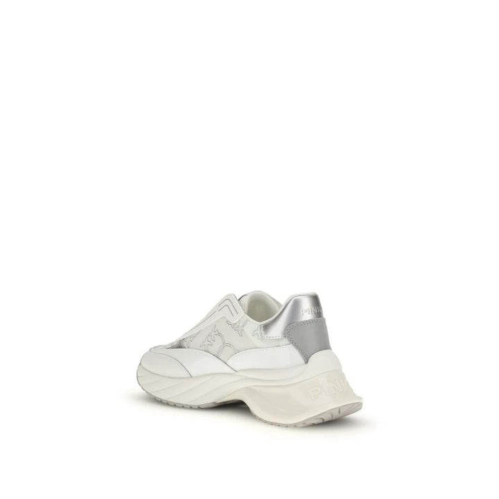 PINKO Sample Sale PINKO White Calf Leather Bos Taurus Chunky Sneakers - | Designer outlet