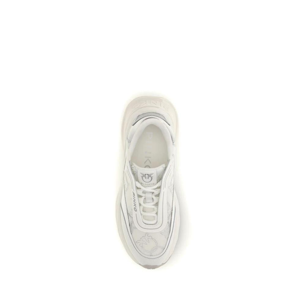 PINKO Sample Sale PINKO White Calf Leather Bos Taurus Chunky Sneakers - | Designer outlet