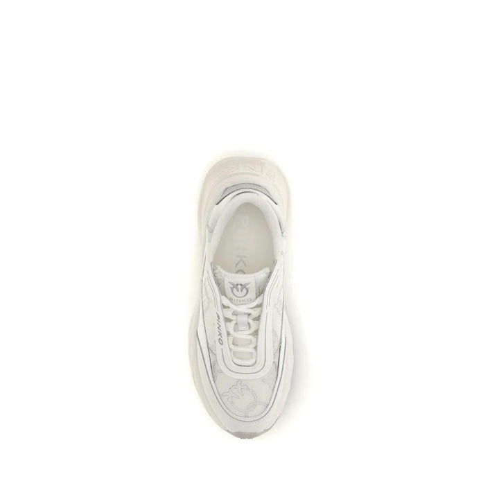 PINKO Sample Sale PINKO White Calf Leather Bos Taurus Chunky Sneakers - | Designer outlet