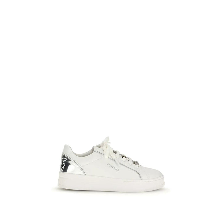 PINKO Sample Sale PINKO White Calf Leather Bos Taurus Low Top Sneakers - | Designer outlet
