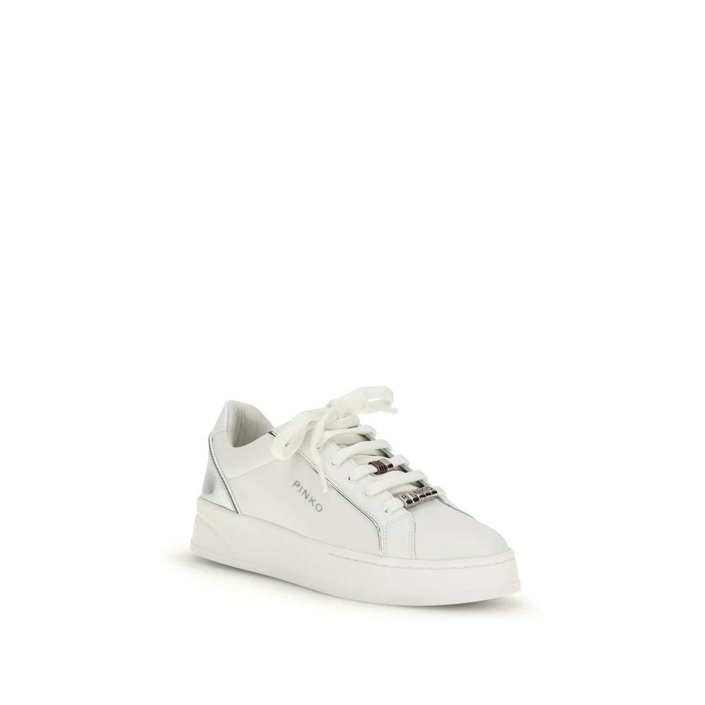 PINKO Sample Sale PINKO White Calf Leather Bos Taurus Low Top Sneakers - | Designer outlet