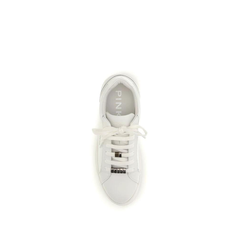 PINKO Sample Sale PINKO White Calf Leather Bos Taurus Low Top Sneakers - | Designer outlet