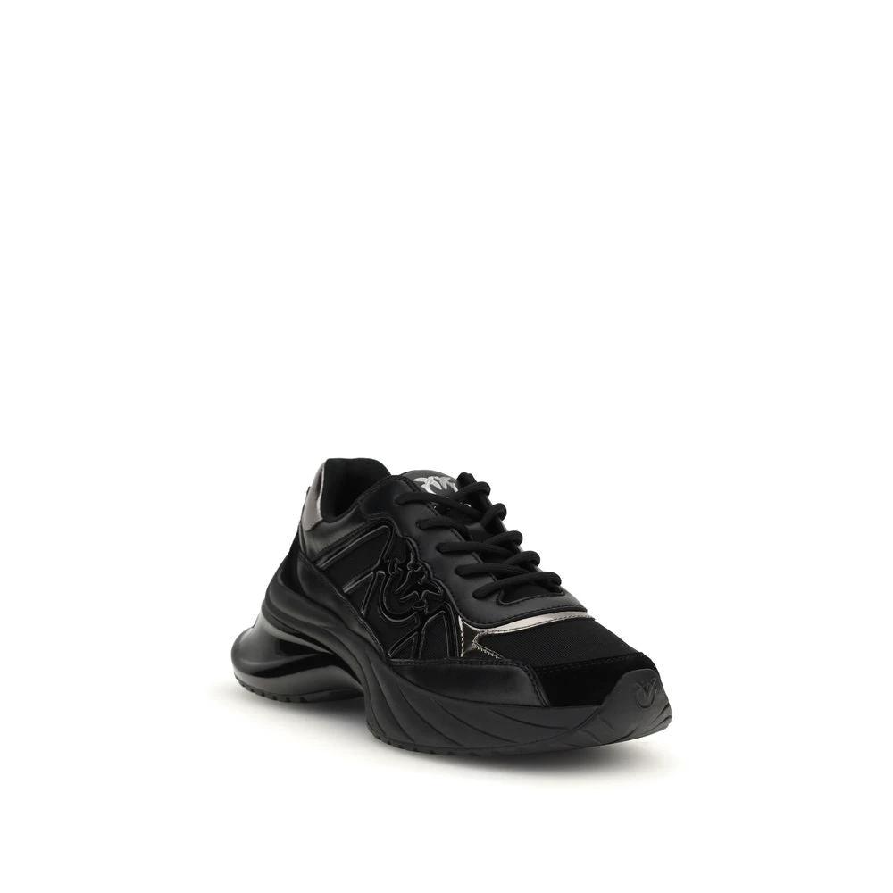 PINKO Sample Sale PINKO Black Calf Leather Bos Taurus Chunky Sneakers - | Designer outlet