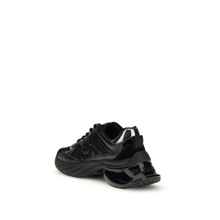 PINKO Sample Sale PINKO Black Calf Leather Bos Taurus Chunky Sneakers - | Designer outlet