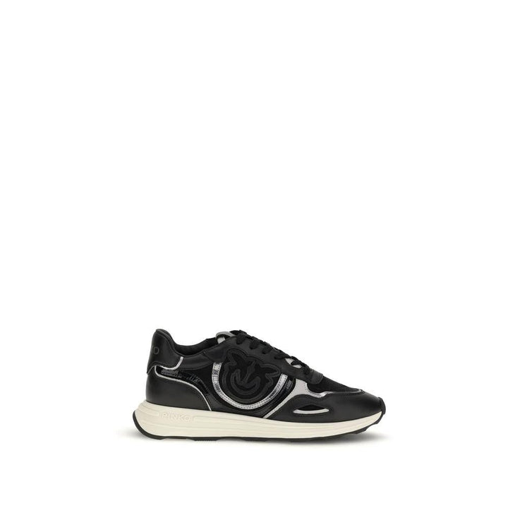 PINKO Sample Sale PINKO Black Calf Leather Bos Taurus Athletic Sneakers - | Designer outlet