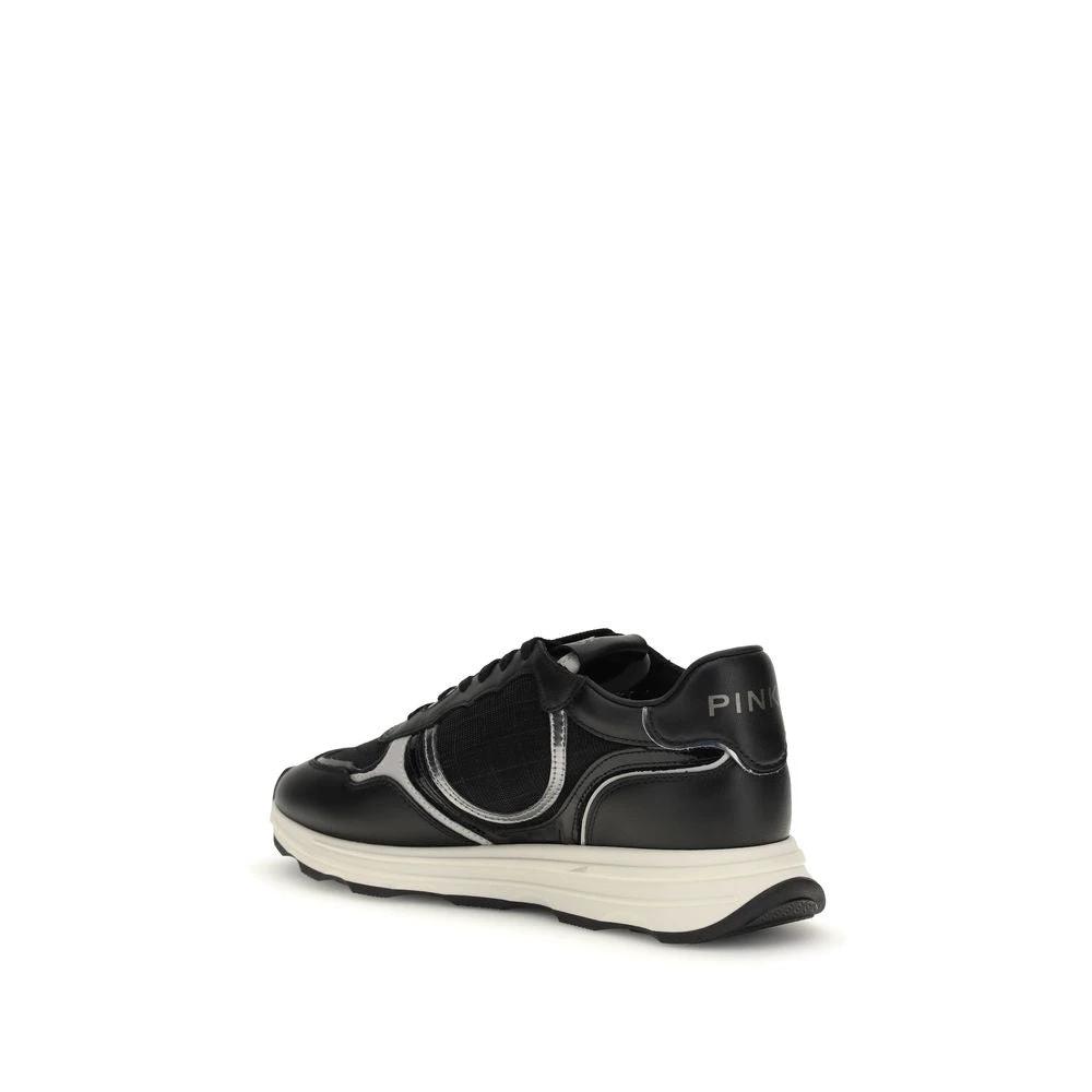 PINKO Sample Sale PINKO Black Calf Leather Bos Taurus Athletic Sneakers - | Designer outlet
