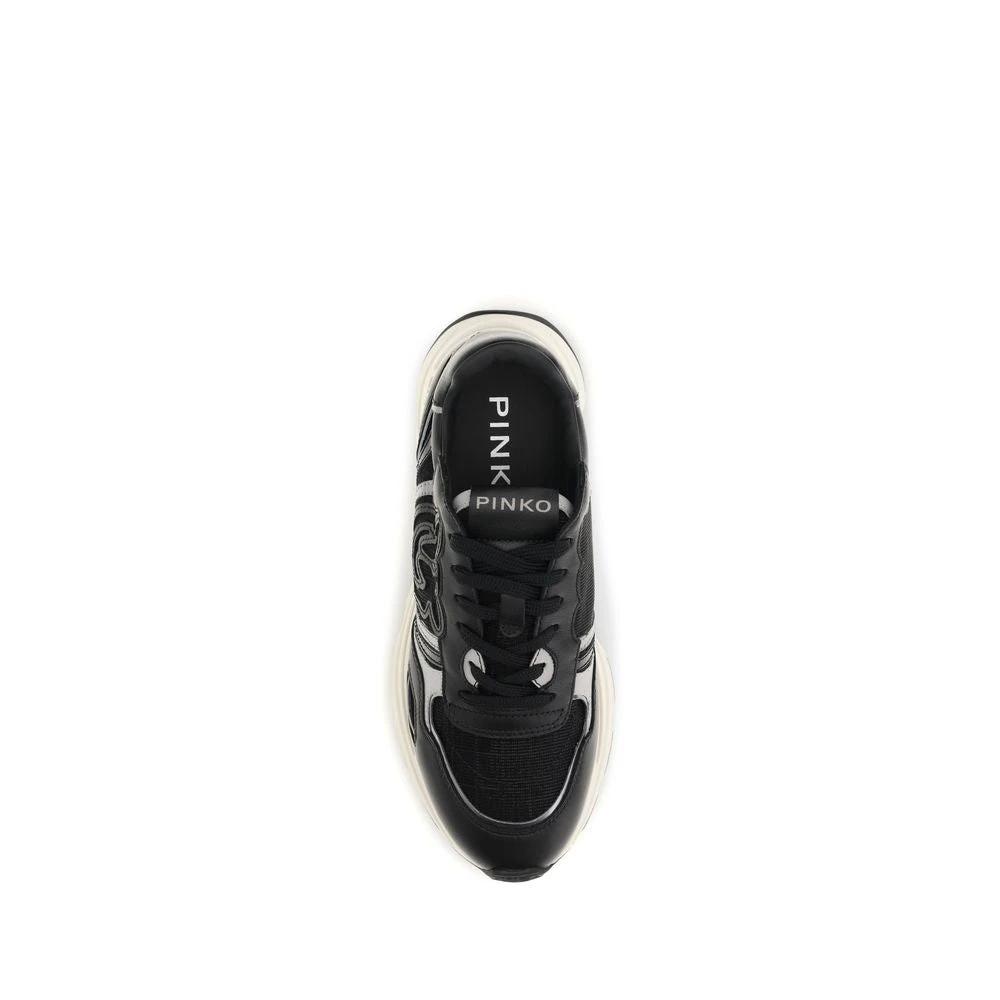 PINKO Sample Sale PINKO Black Calf Leather Bos Taurus Athletic Sneakers - | Designer outlet