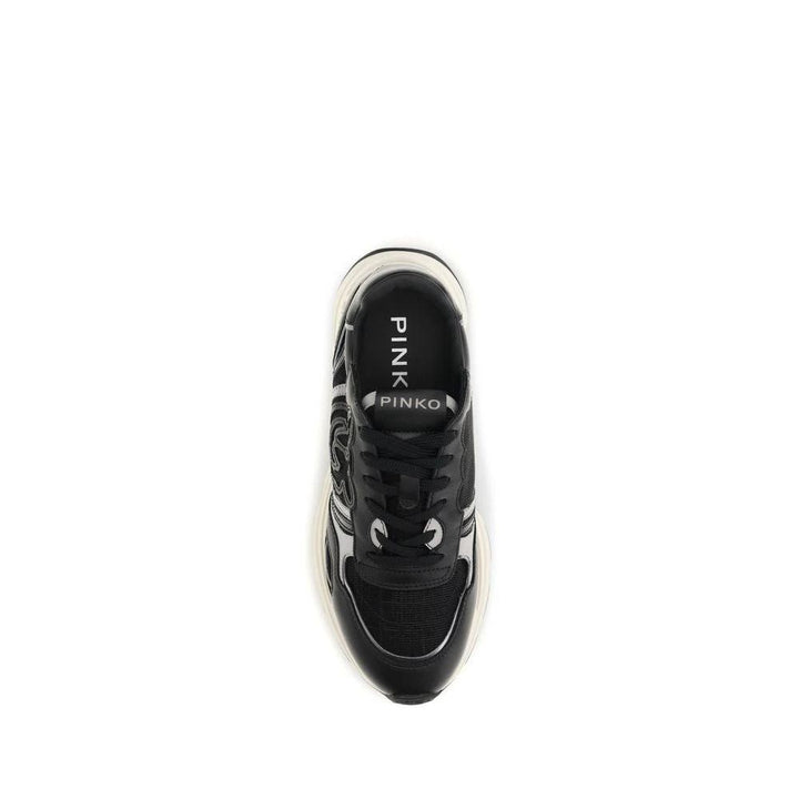PINKO Sample Sale PINKO Black Calf Leather Bos Taurus Athletic Sneakers - | Designer outlet