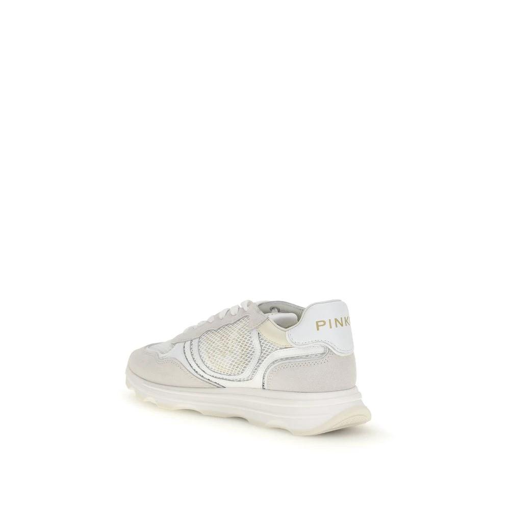 PINKO Sample Sale PINKO White Calf Leather Bos Taurus Athletic Sneakers - | Designer outlet
