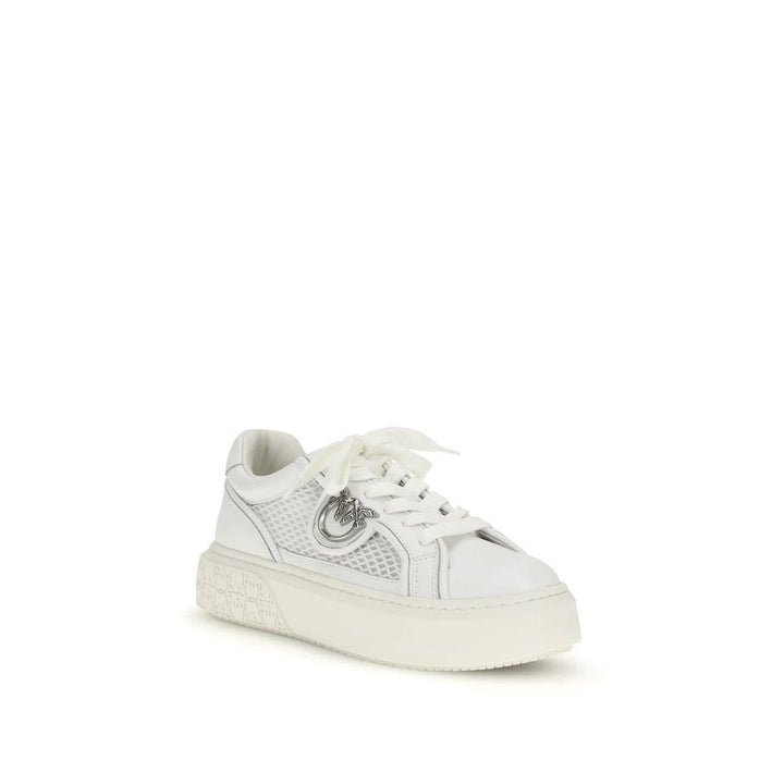 PINKO Sample Sale PINKO White Calf Leather Bos Taurus Platform Sneakers - | Designer outlet