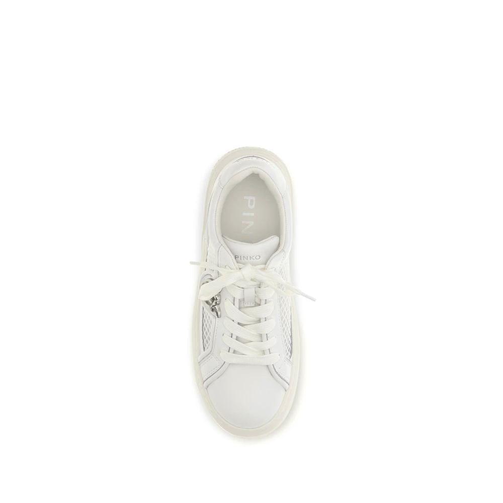 PINKO Sample Sale PINKO White Calf Leather Bos Taurus Platform Sneakers - | Designer outlet