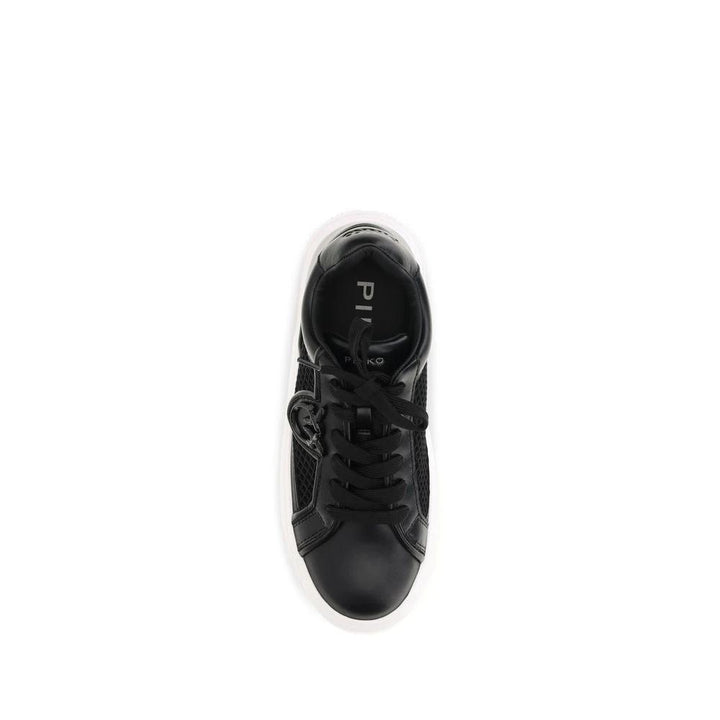 PINKO Sample Sale PINKO Black Calf Leather Bos Taurus Platform Sneakers - | Designer outlet