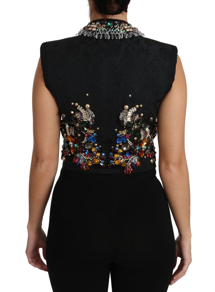 Dolce &amp; Gabbana Sample Sale Dolce &amp; Gabbana Black Crystal Sicily Vest Waistcoat - | Designer outlet