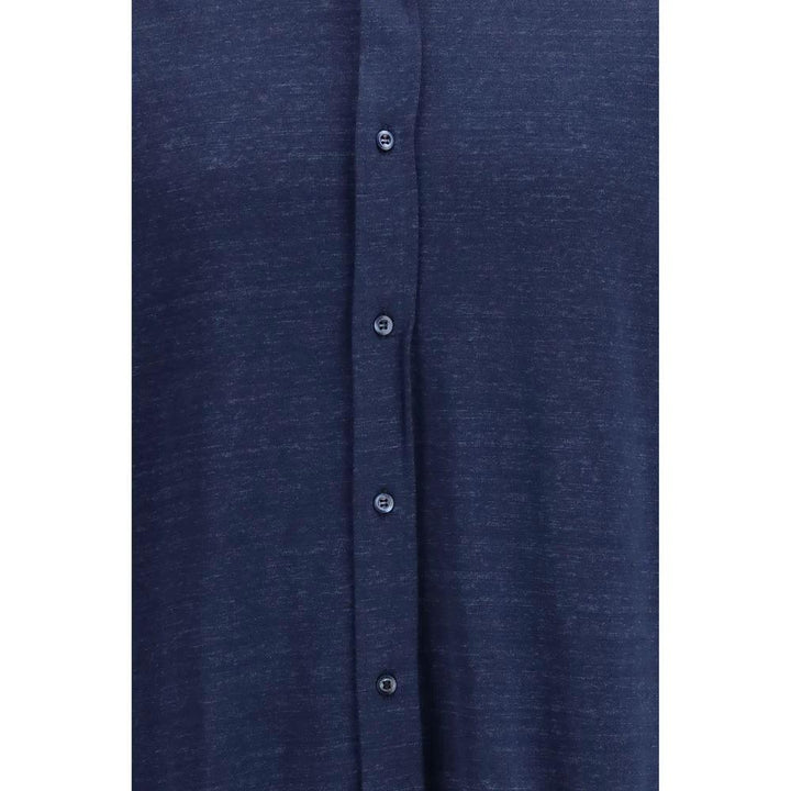 Brunello Cucinelli Sample Sale Brunello Cucinelli Blue Linen Dress Shirt - | Designer outlet