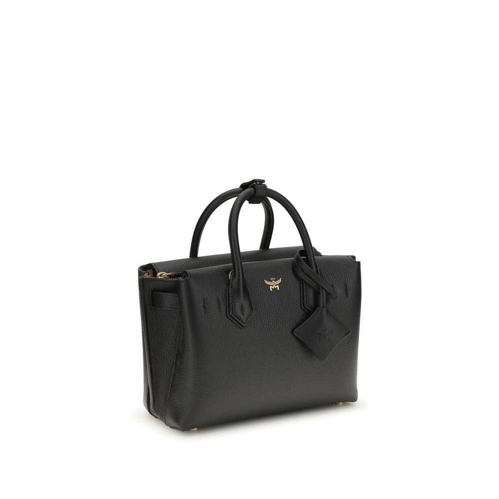 MCM Sample Sale MCM Black Calf Leather Bos Taurus Handbag - | Designer outlet