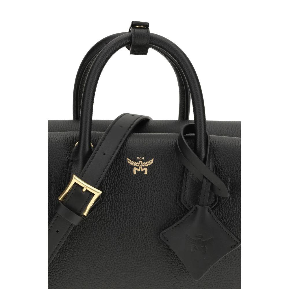 MCM Sample Sale MCM Black Calf Leather Bos Taurus Handbag - | Designer outlet