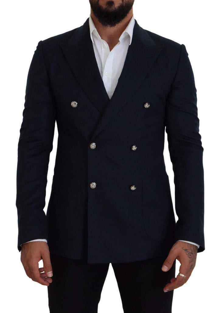Dolce &amp; Gabbana Sample Sale Dolce &amp; Gabbana Blue Double Breasted Formal Coat Blazer - | Designer outlet