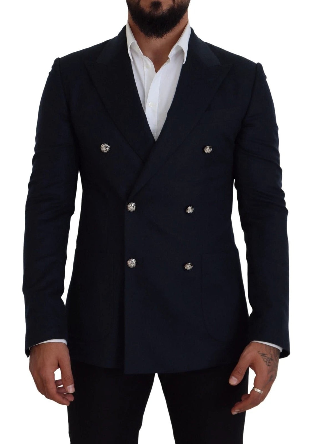 Dolce &amp; Gabbana Sample Sale Dolce &amp; Gabbana Blue Double Breasted Formal Coat Blazer - | Designer outlet