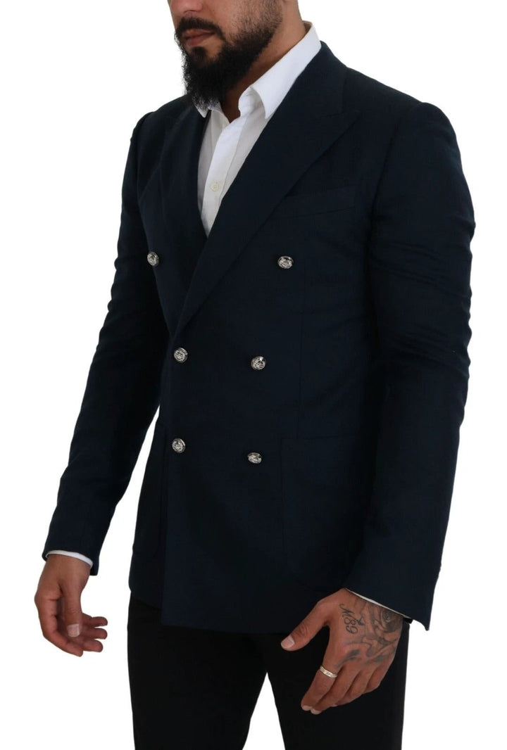 Dolce &amp; Gabbana Sample Sale Dolce &amp; Gabbana Blue Double Breasted Formal Coat Blazer - | Designer outlet
