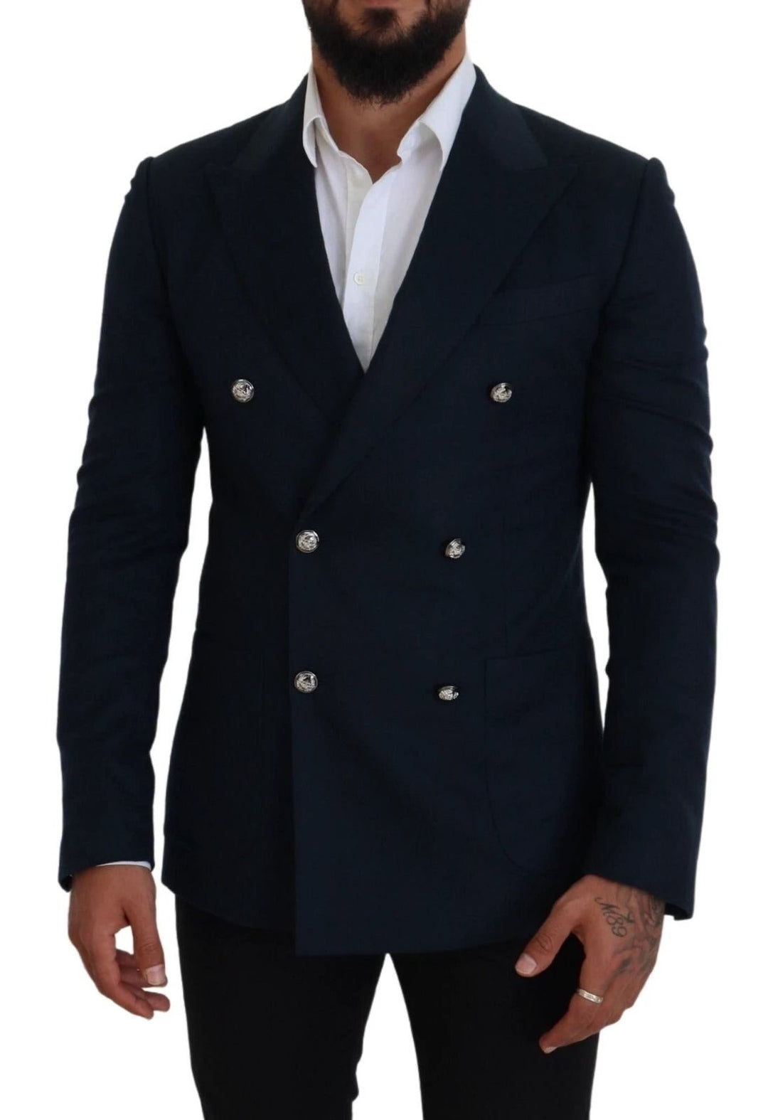 Dolce &amp; Gabbana Sample Sale Dolce &amp; Gabbana Blue Double Breasted Formal Coat Blazer - | Designer outlet