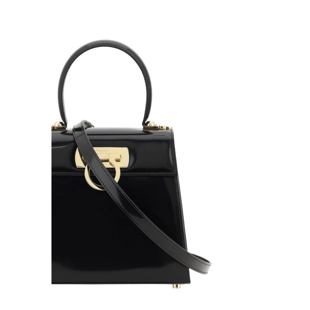 Ferragamo Sample Sale Ferragamo Black Calf Leather Bos Taurus Handbag - | Designer outlet
