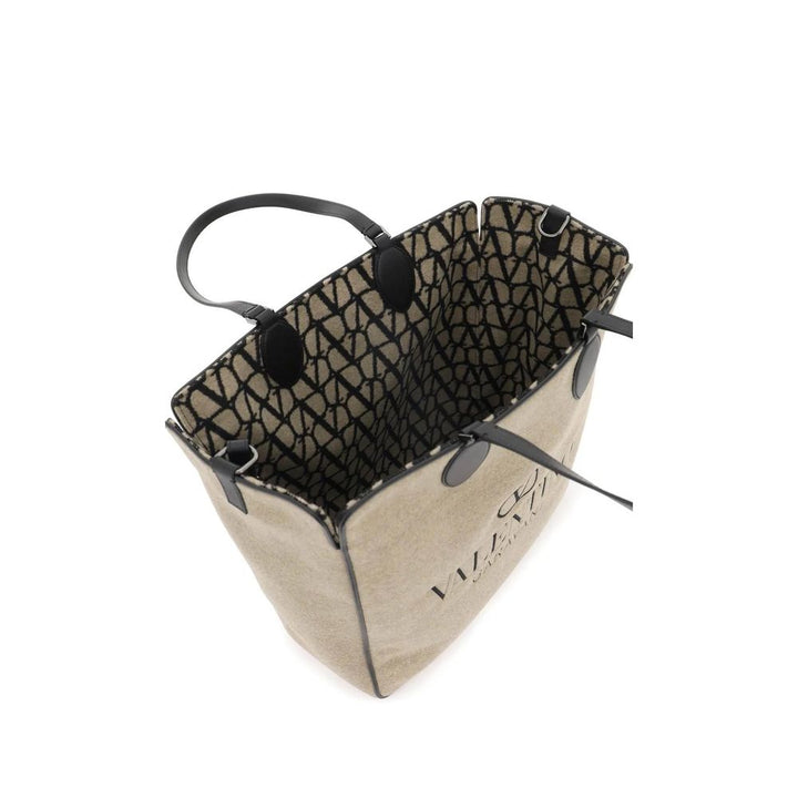 Valentino Garavani Beige Wool Tote Bag