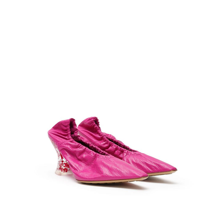 Bottega Veneta Fuchsia Leather Slippers