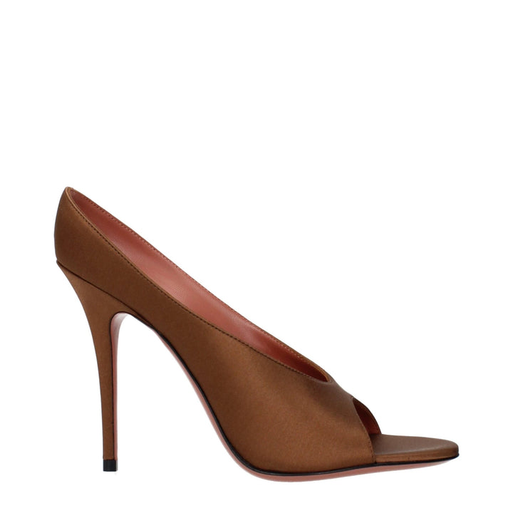 Amina Muaddi Sample Sale Amina Muaddi Brown Satin Pumps - | Designer outlet