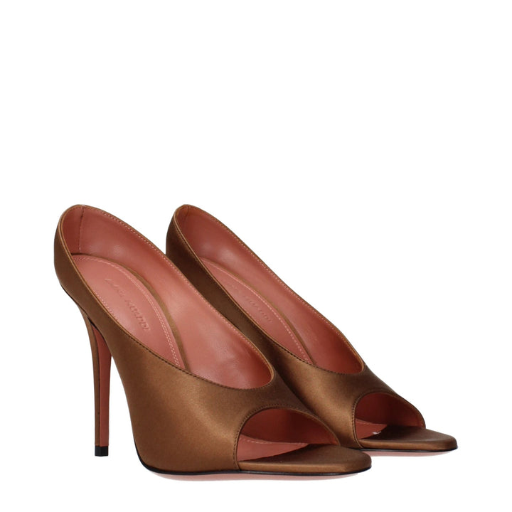 Amina Muaddi Sample Sale Amina Muaddi Brown Satin Pumps - | Designer outlet