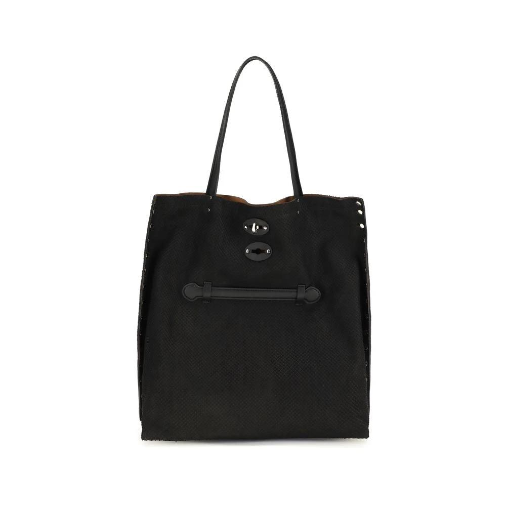 Zanellato Sample Sale Zanellato Black Calf Leather Bos Taurus Shoulder Bag - | Designer outlet