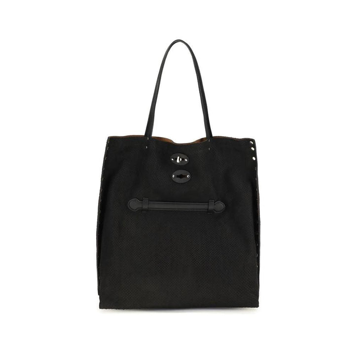 Zanellato Sample Sale Zanellato Black Calf Leather Bos Taurus Shoulder Bag - | Designer outlet