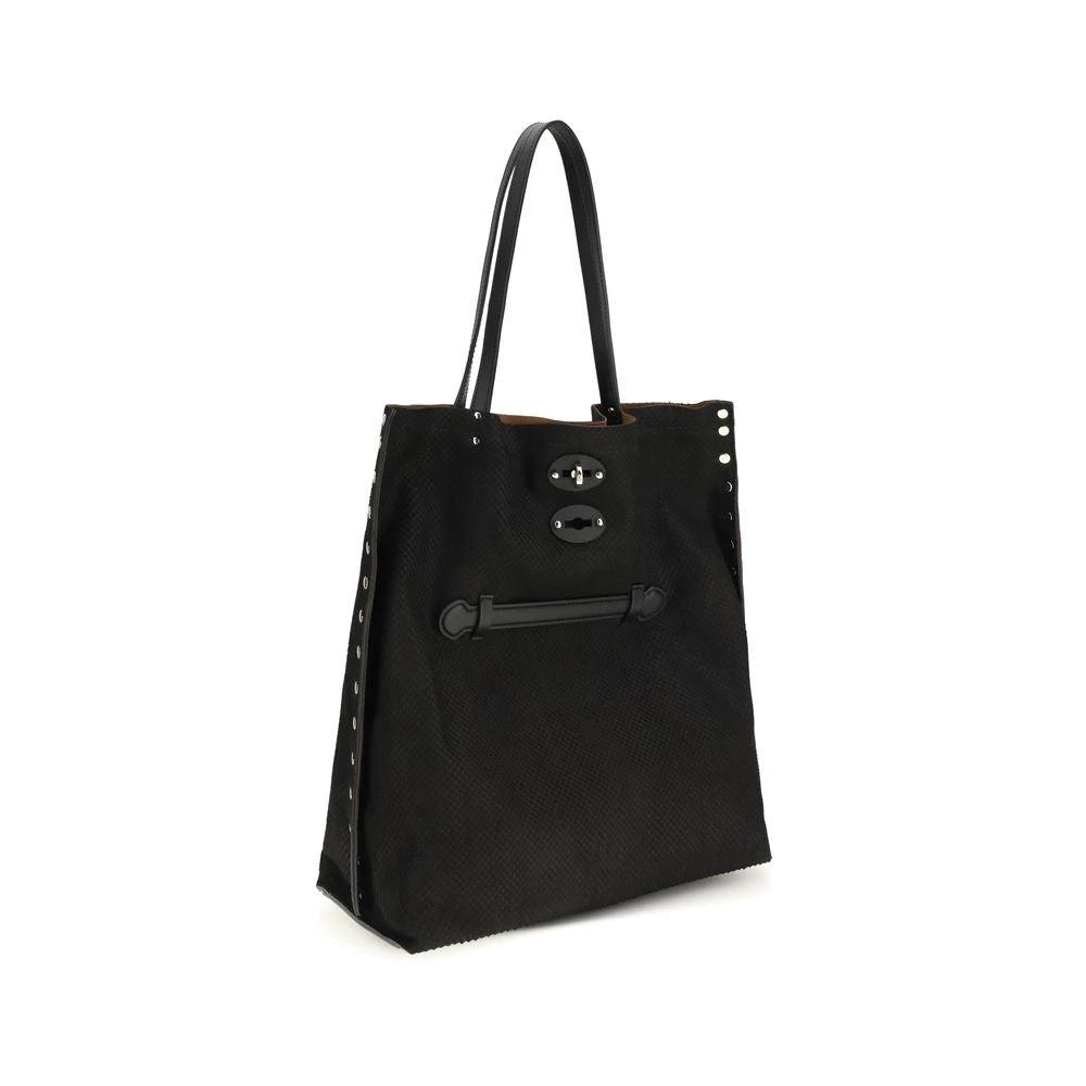 Zanellato Sample Sale Zanellato Black Calf Leather Bos Taurus Shoulder Bag - | Designer outlet