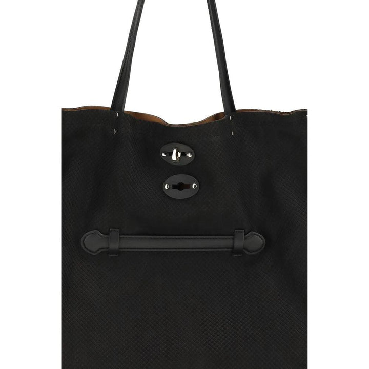 Zanellato Sample Sale Zanellato Black Calf Leather Bos Taurus Shoulder Bag - | Designer outlet