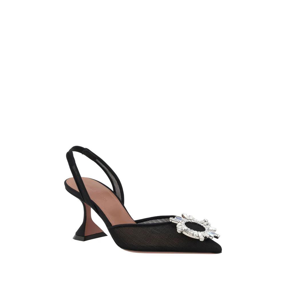 Amina Muaddi Sample Sale Amina Muaddi Black Polyester High Heel Pumps - | Designer outlet