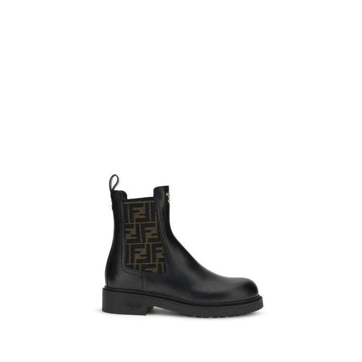 Fendi Sample Sale Fendi Black Calf Leather Bos Taurus Ankle Boots - | Designer outlet
