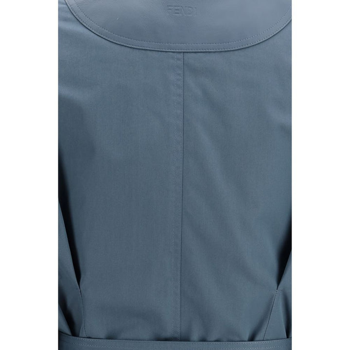 Fendi Blue Cotton Coat