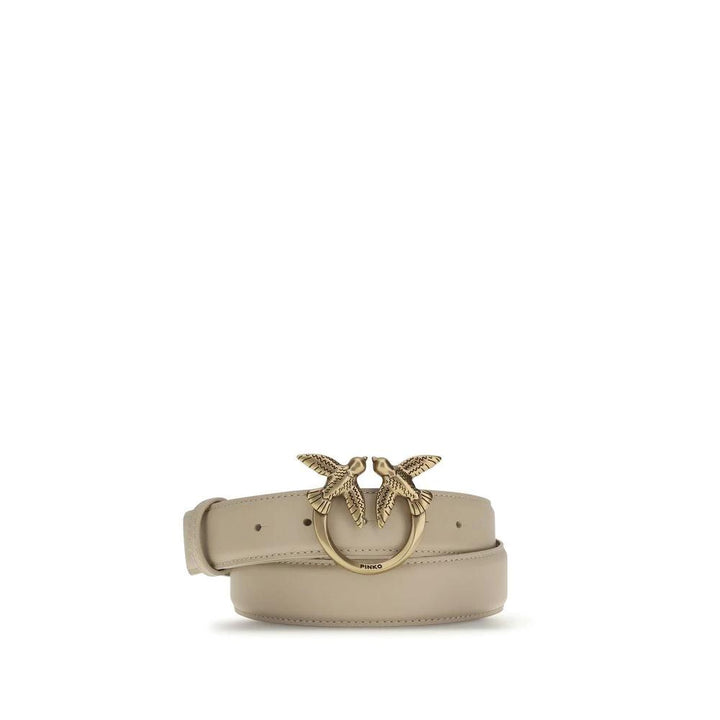PINKO Sample Sale PINKO Beige Calf Leather Bos Taurus Belt - | Designer outlet