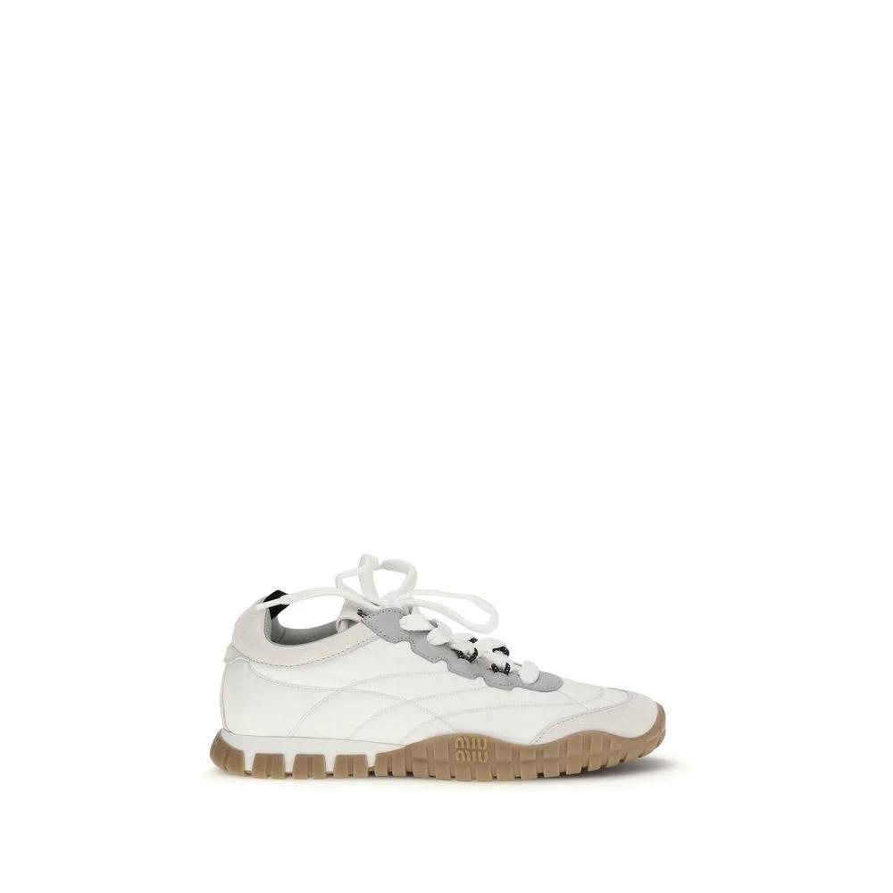 Miu Miu Sample Sale Miu Miu White Polyamide Athletic Sneakers - | Designer outlet