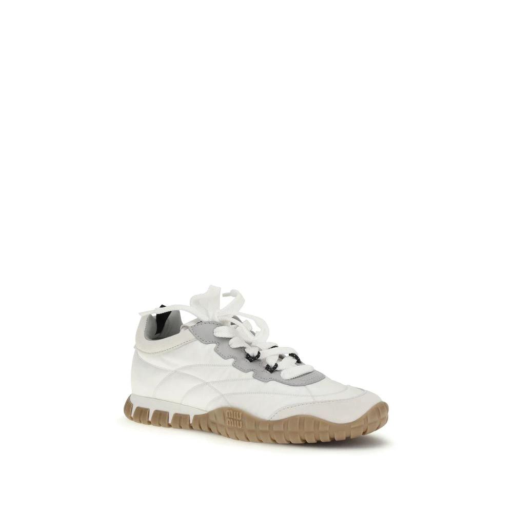 Miu Miu Sample Sale Miu Miu White Polyamide Athletic Sneakers - | Designer outlet