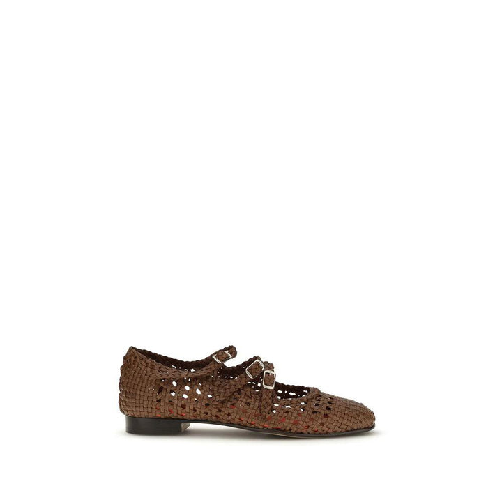 Carel Paris Sample Sale Carel Paris Brown Calf Leather Bos Taurus Ballet Flats - | Designer outlet
