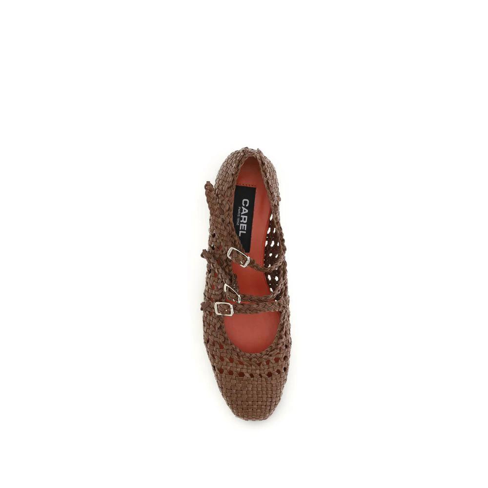 Carel Paris Sample Sale Carel Paris Brown Calf Leather Bos Taurus Ballet Flats - | Designer outlet