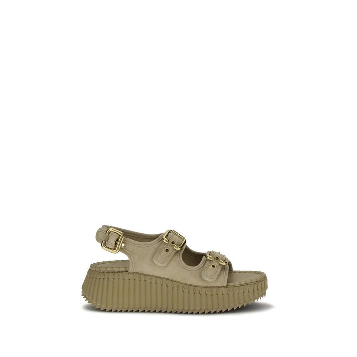 Chloé Sample Sale Chloé Beige Calf Leather Bos Taurus Platform Sandals - | Designer outlet