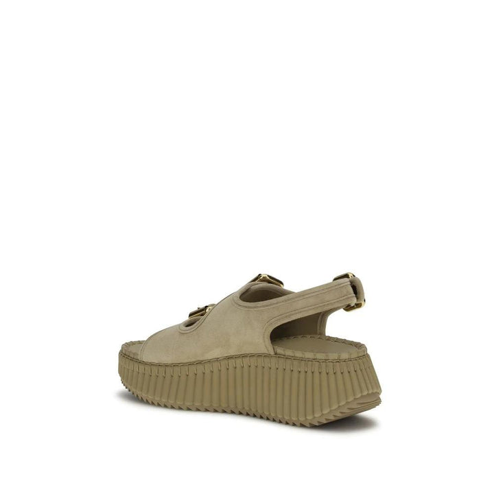 Chloé Sample Sale Chloé Beige Calf Leather Bos Taurus Platform Sandals - | Designer outlet