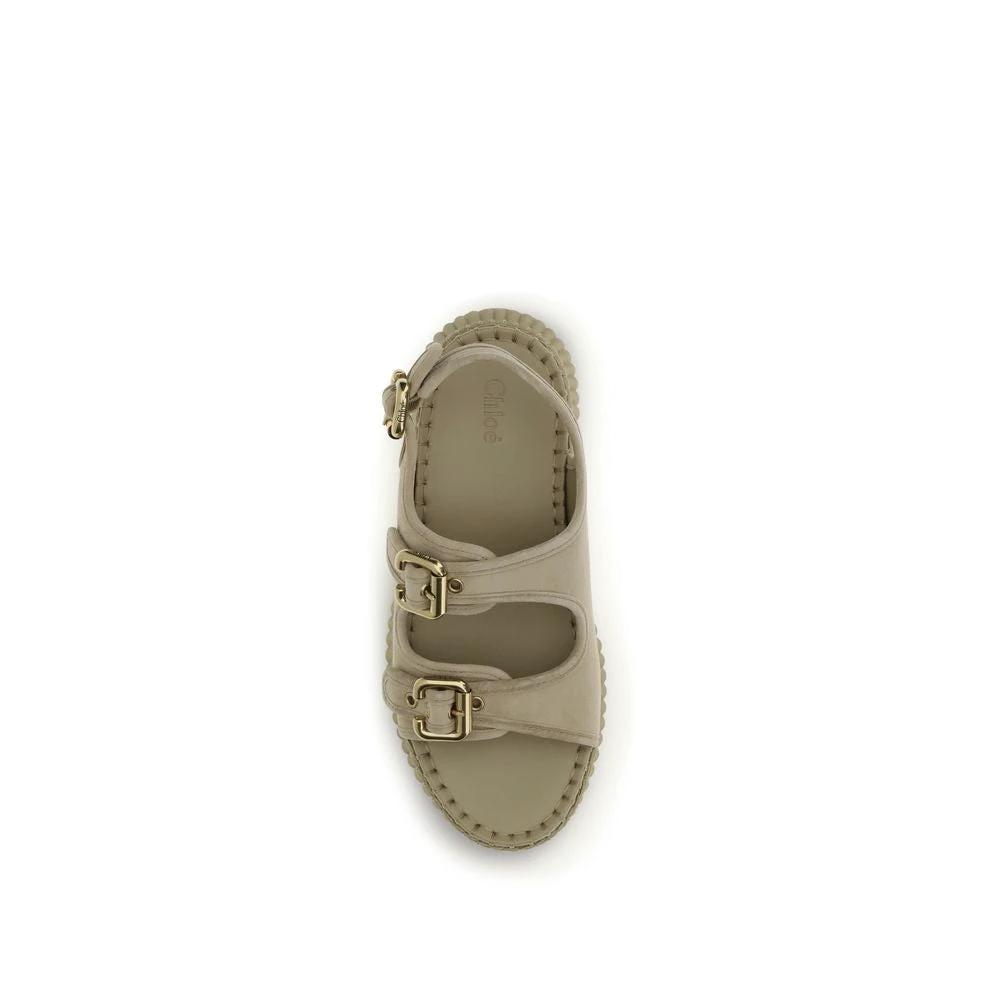 Chloé Sample Sale Chloé Beige Calf Leather Bos Taurus Platform Sandals - | Designer outlet