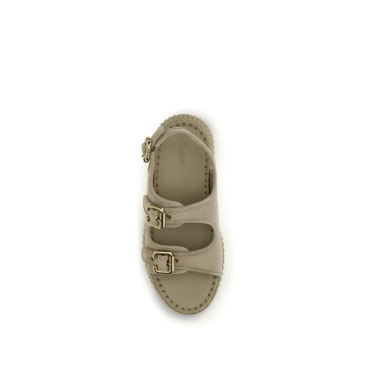 Chloé Sample Sale Chloé Beige Calf Leather Bos Taurus Platform Sandals - | Designer outlet