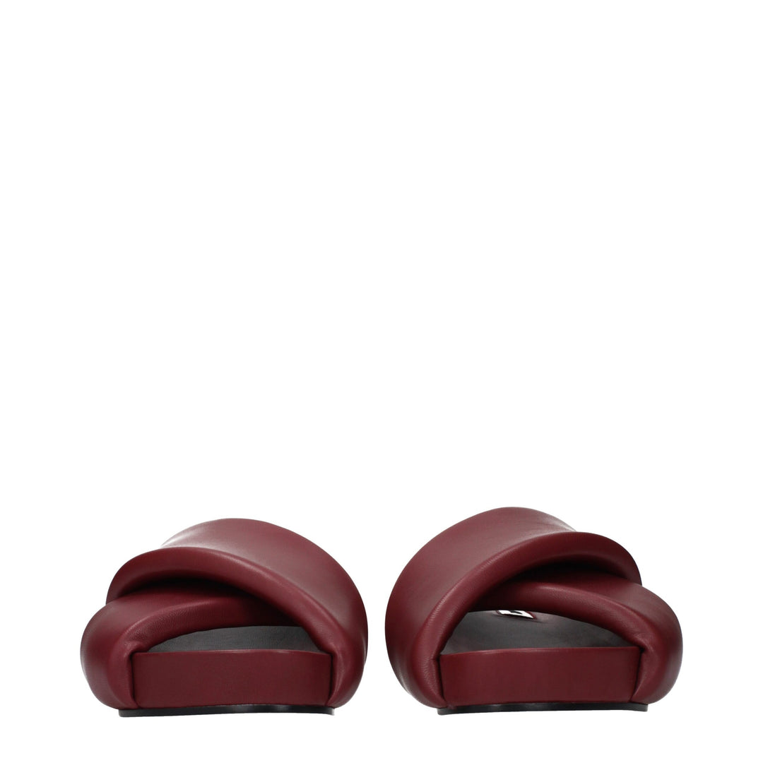 Jil Sander Red Leather Slippers