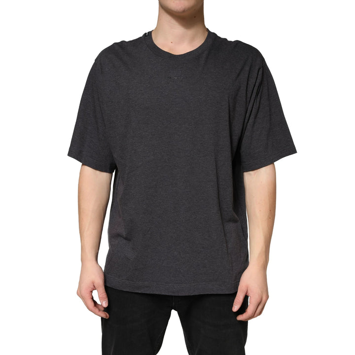 Dolce &amp; Gabbana Sample Sale Dolce &amp; Gabbana Dark Grey Cotton Crewneck Short Sleeve - | Designer outlet