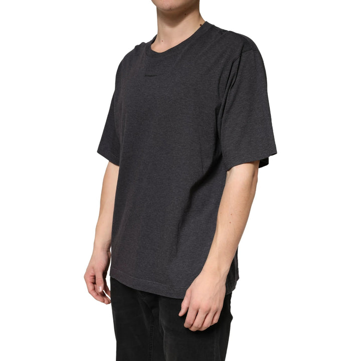 Dolce &amp; Gabbana Sample Sale Dolce &amp; Gabbana Dark Grey Cotton Crewneck Short Sleeve - | Designer outlet